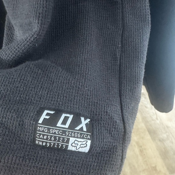 Fox Racing Moto-X Waffle Knit Hoodie Black XXL Long Sleeve Vintage Style Y2K - Picture 3 of 7